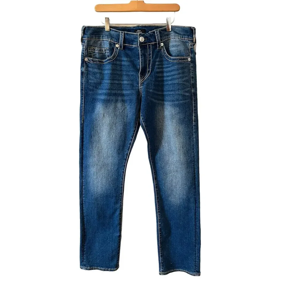 True Religion Rickie Fit Denim Big T Straight Leg Jeans 34